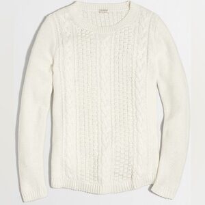 J. Crew Factory Ivory Cable Knit Sweater